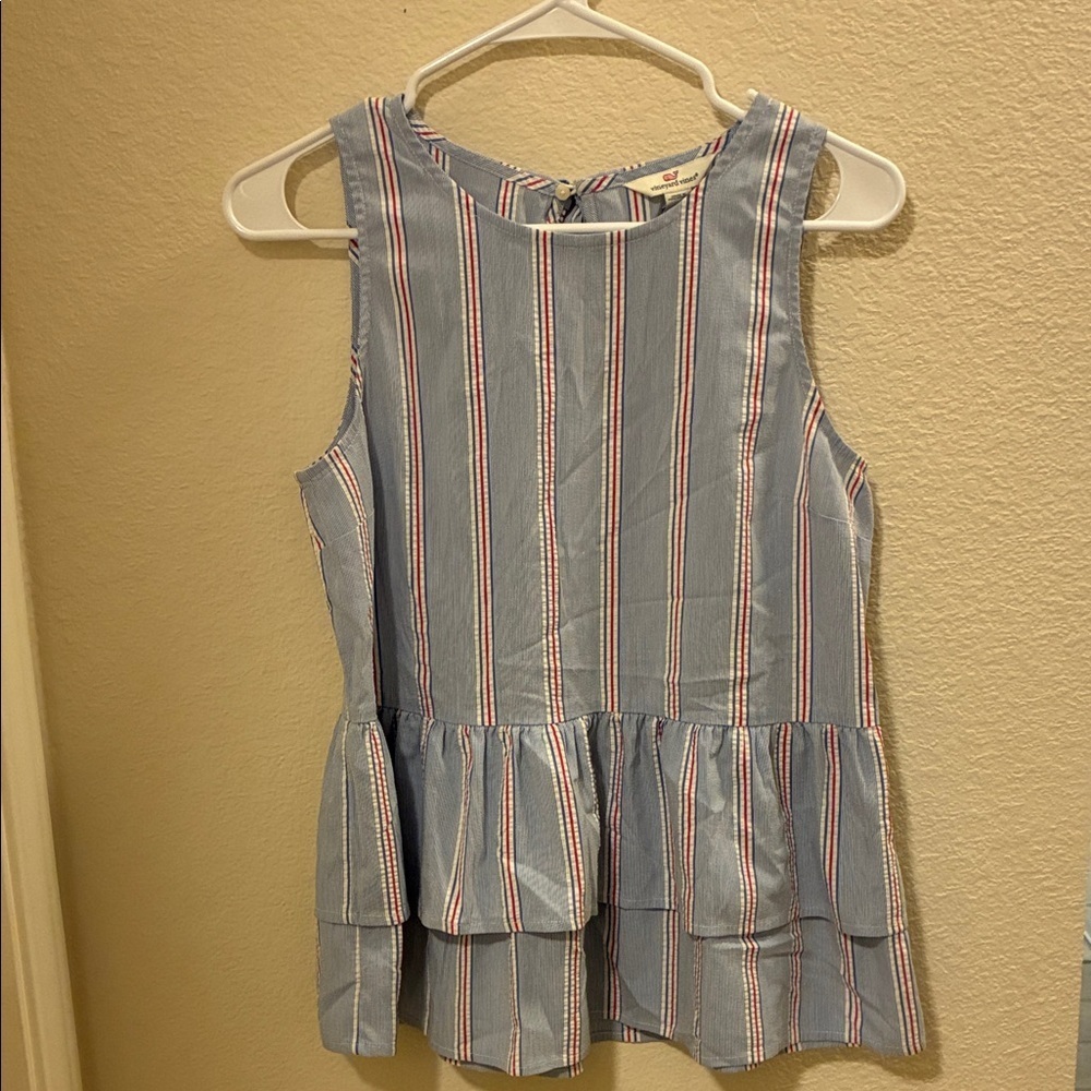 Vineyard Vines Striped Blue and Red Shirt